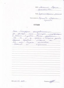 Отзыв по курсу «Художественная роспись» Матинян К. А.